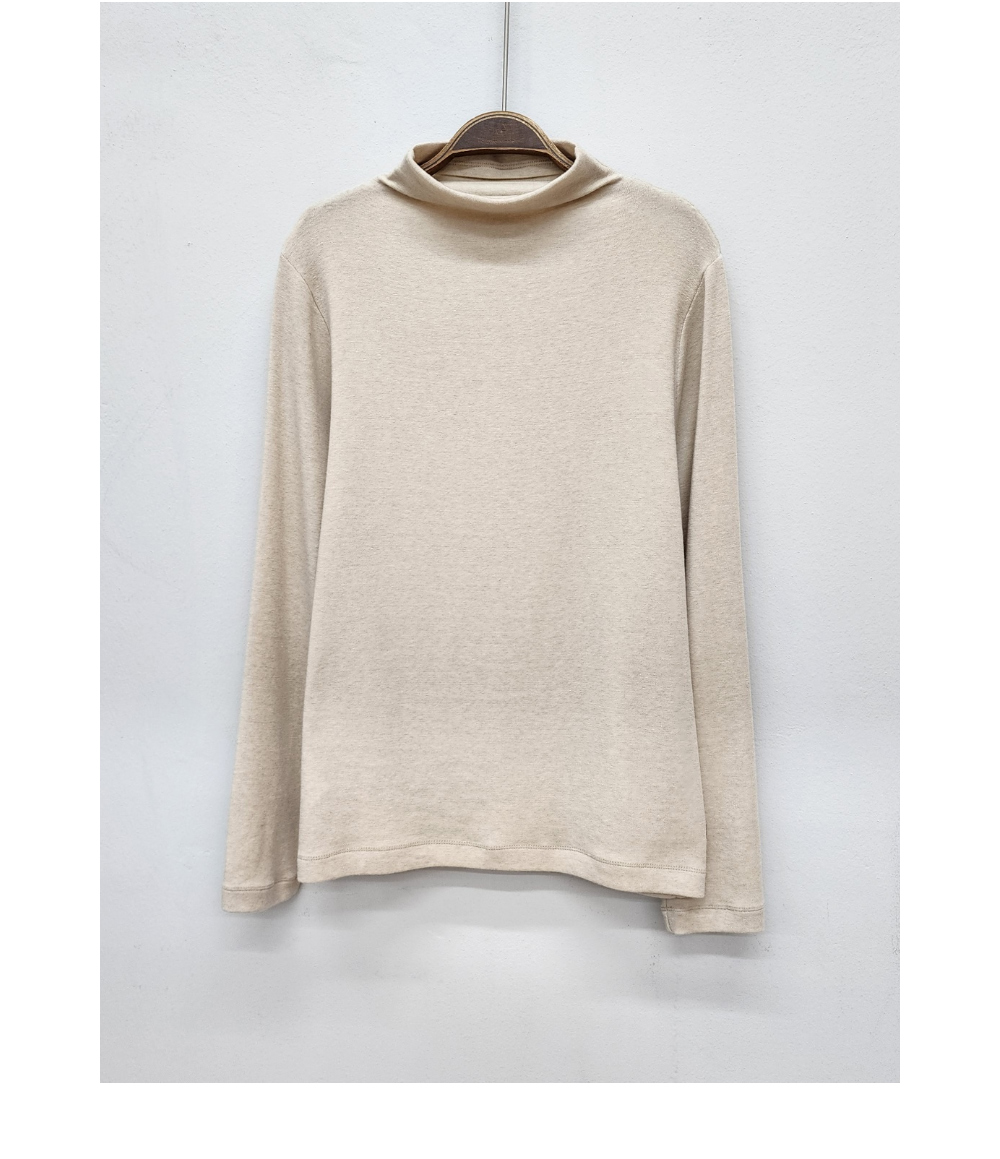 long sleeved tee cream color image-S14L12