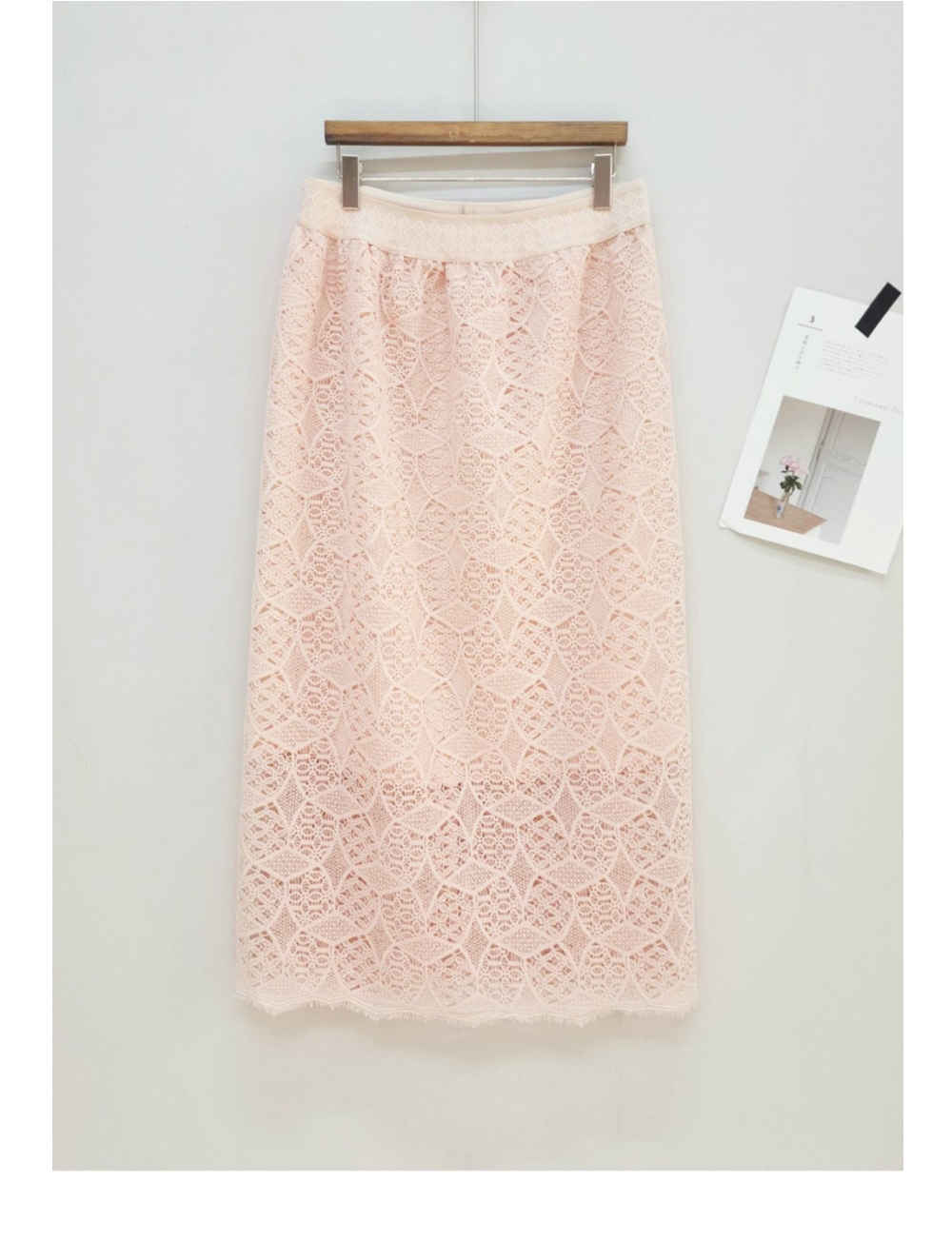 skirt cream color image-S1L39