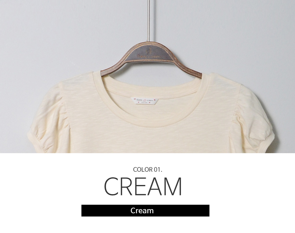 short sleeved tee cream color image-S1L10