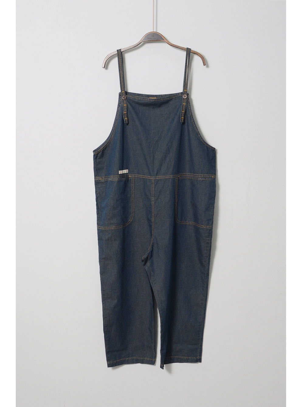 suspenders skirt/pants charcoal color image-S1L41