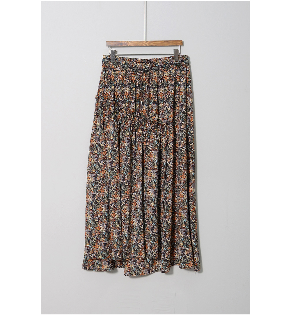 long skirt oatmeal color image-S1L25