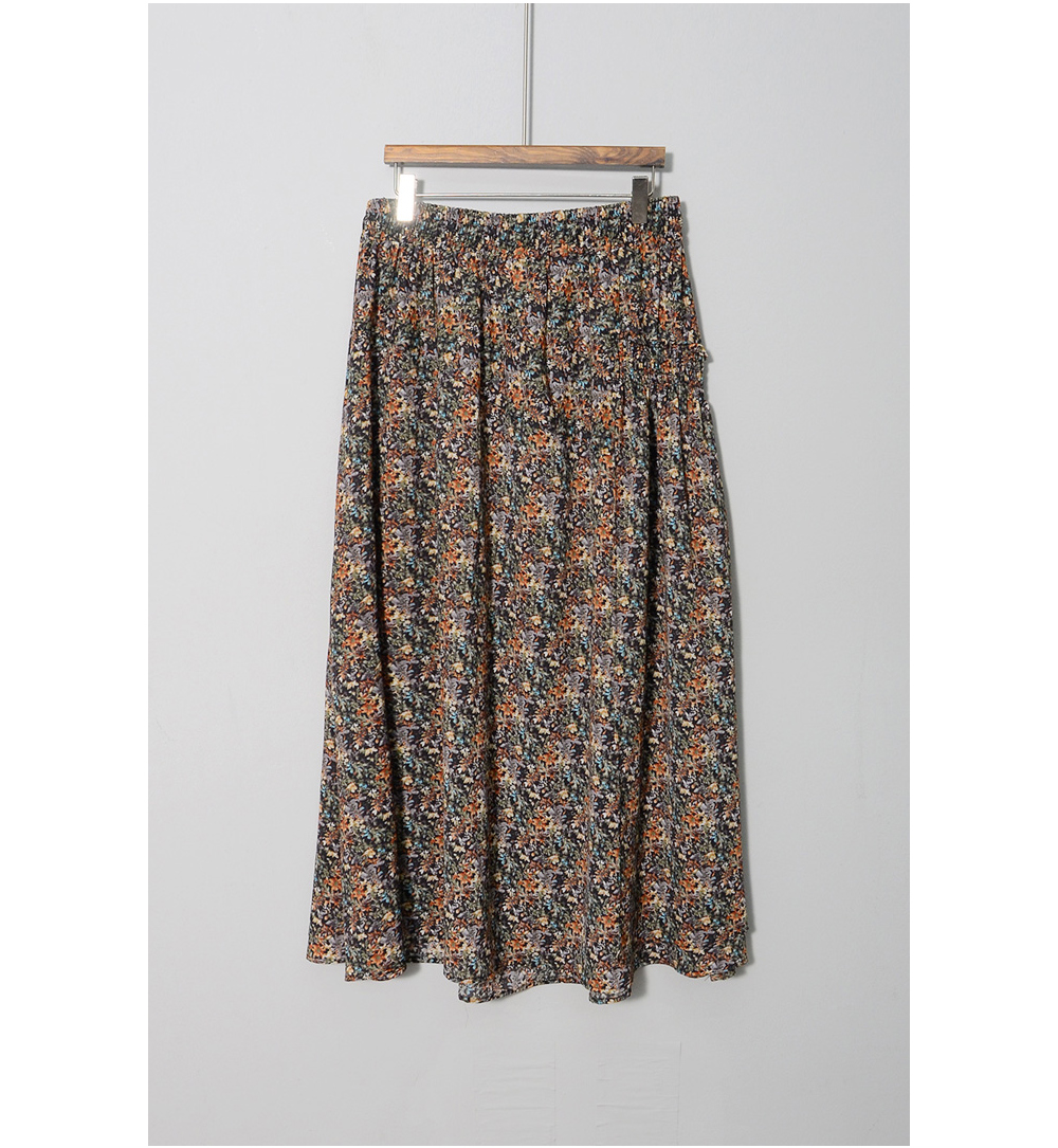 long skirt oatmeal color image-S1L26