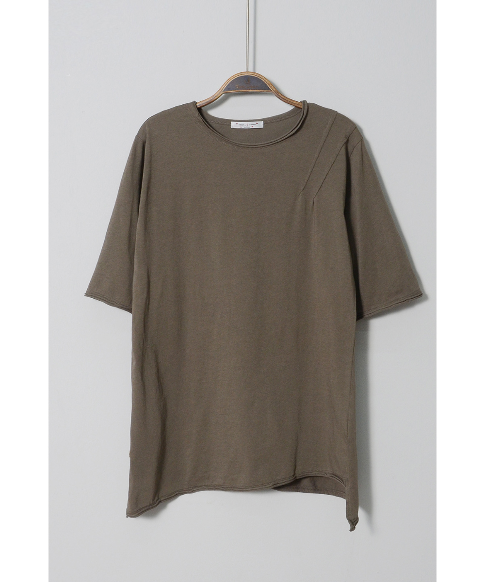 short sleeved tee oatmeal color image-S2L22