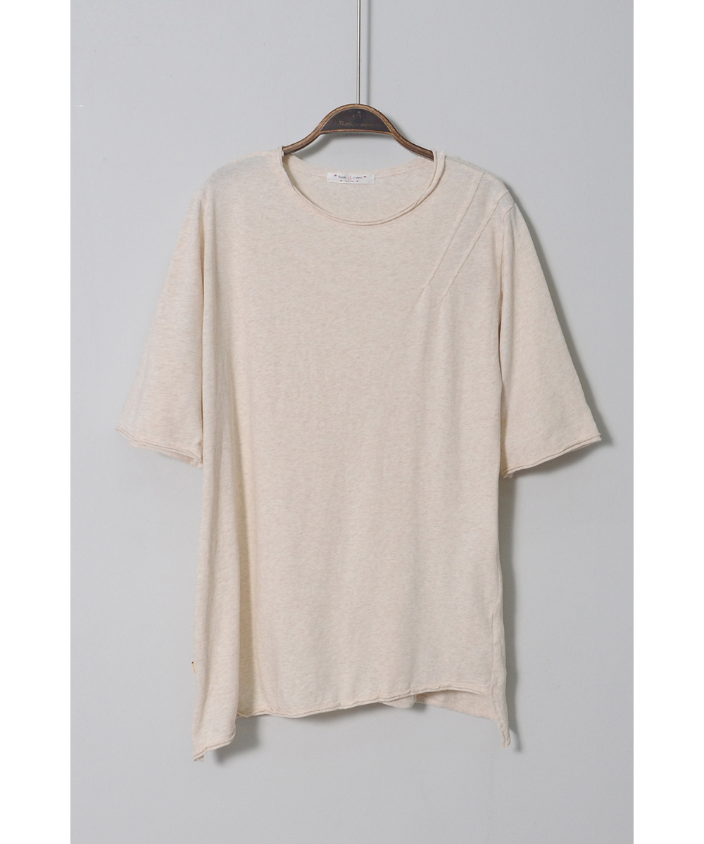 short sleeved tee cream color image-S2L16