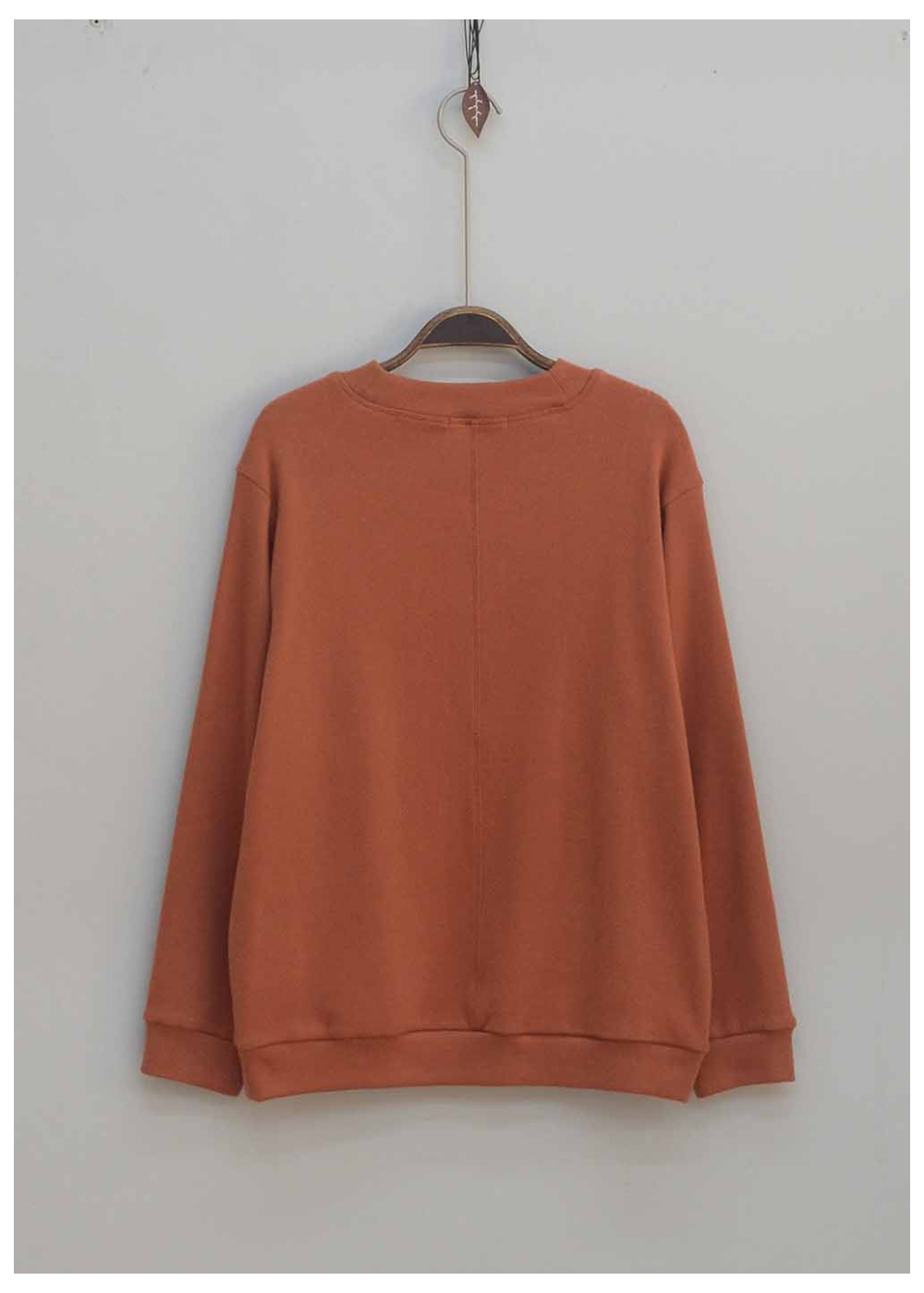 long sleeved tee brown color image-S1L67